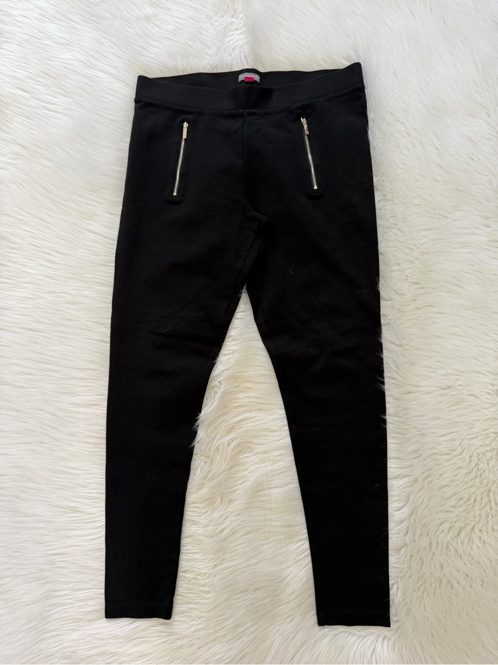 Vince Camuto Black Stretch Leggings/Ankle Pants with Zipper Accents Sz M